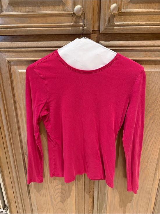 Talbots Tops - Talbots Pima Cottom Long Sleeve Hot Pink Tee